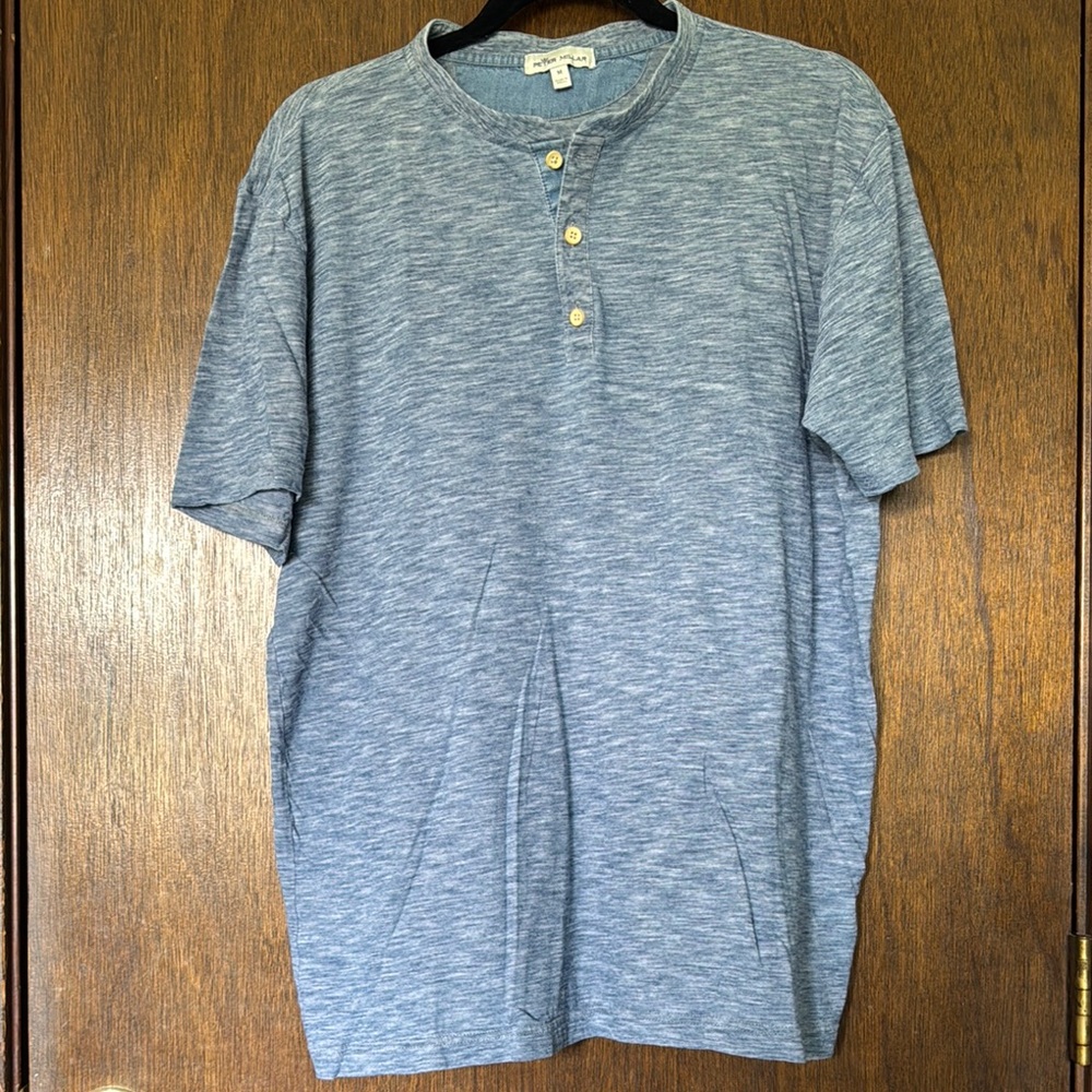 Peter Millar Blue Casual Quarter Button Shirt
